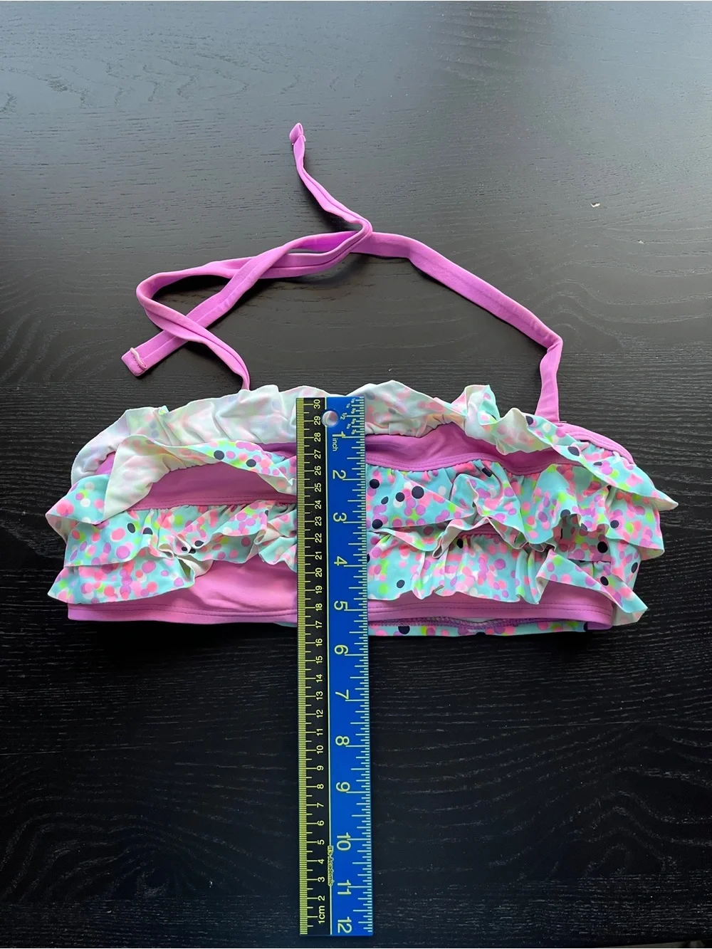 Xhilaratio Colorful Confetti Dot Pattern 2-Piece Ruffled Swimsuit Size L (10-12)